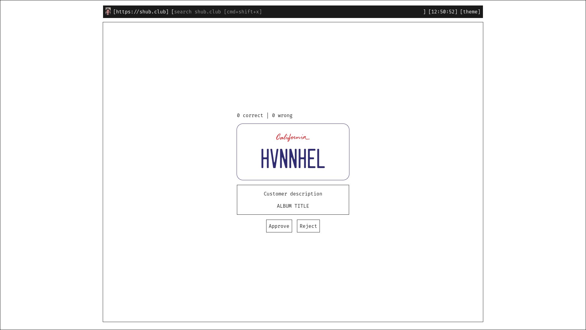 shub.club — Good or Bad Plate Screenshot