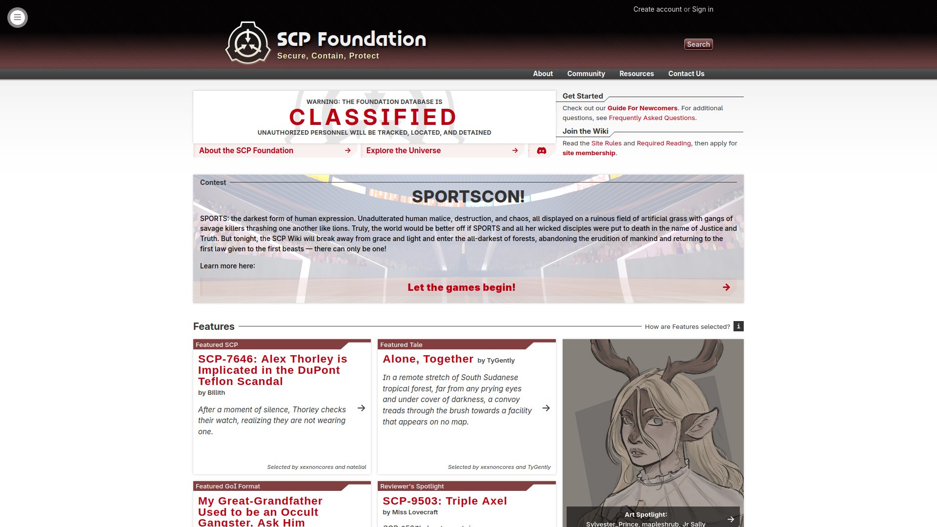 SCP Wiki Screenshot