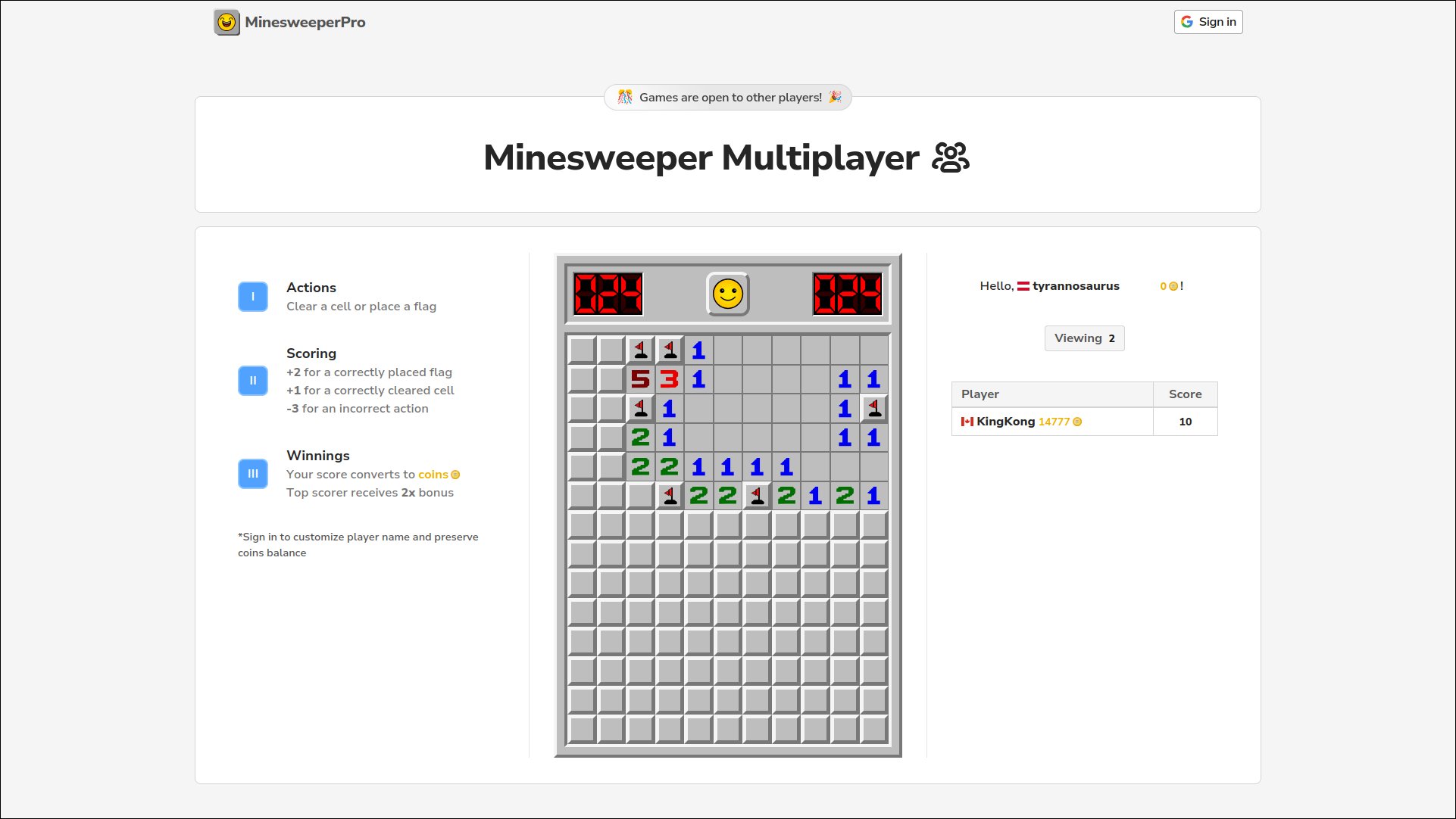 A multiplayer Minesweeper game